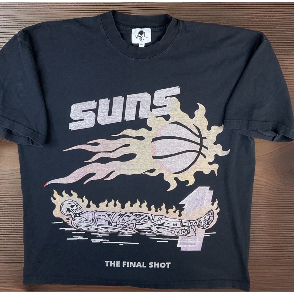 Warren Lotas Suns Final‎ Shot Shirt Faded Worn Black NBA Short Sleeve Men Sz XL